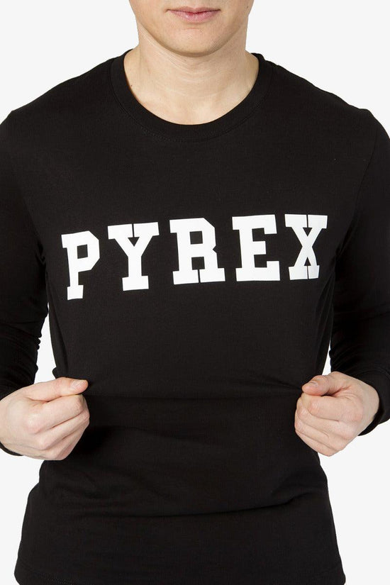 T-Shirt Maniche Lunghe Big Logo-pyrex-Nero-Uomo-21ipb40891-