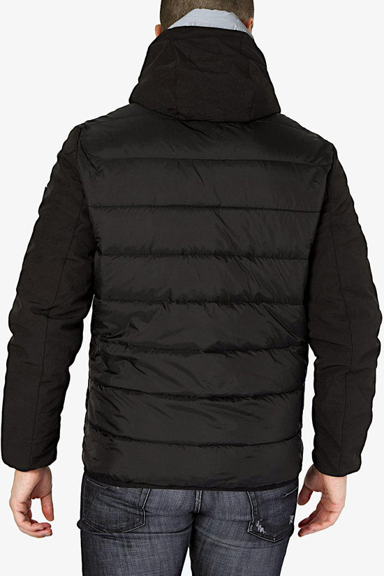Piumino Full Zip Con Cappuccio-yes zee-Nero-Uomo-J876/m900 0801-