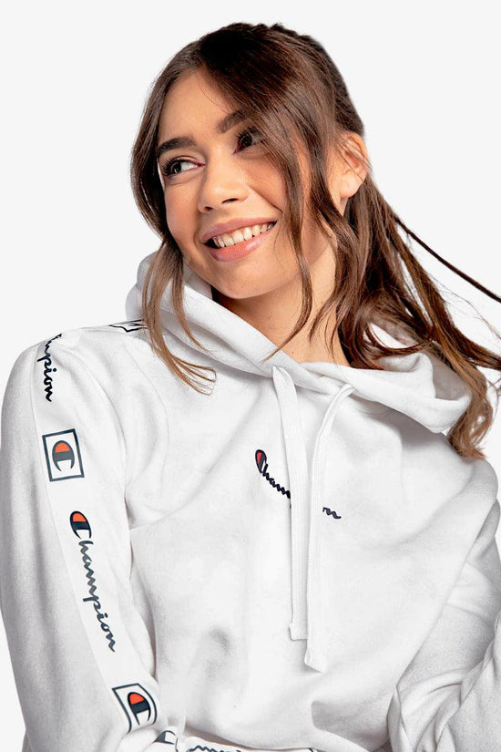 Felpa Con Cappuccio Tie-Day Con Bande Logo-champion-Bianco-Donna-114755 wl001-