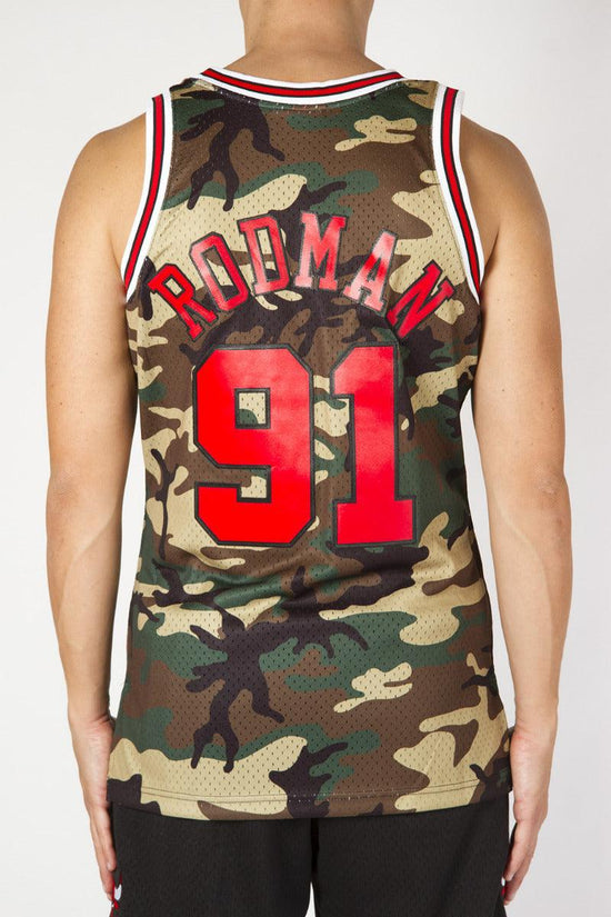 Canotta Swingman NBA Camouflage Chicago Bulls Rodman-mitchell&ness-Verde-Uomo-Smjycamo-cbung181061drd97-