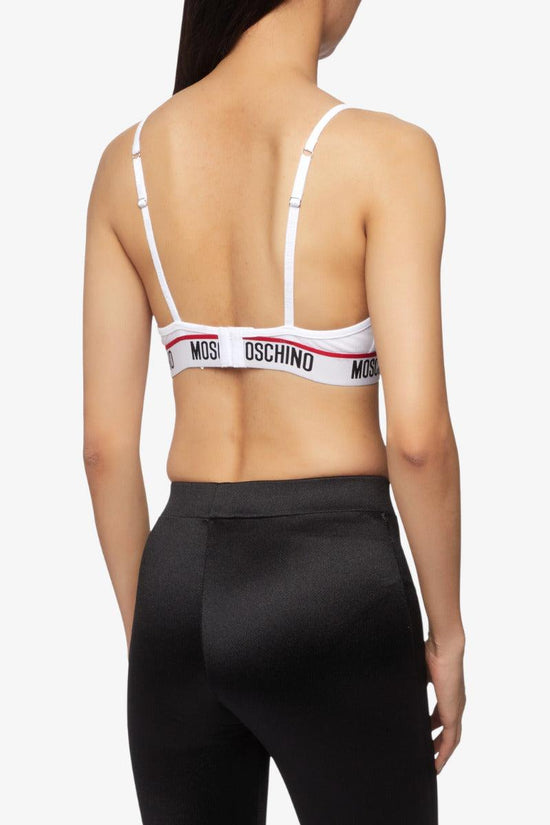 Reggiseno Triangolo Incrociato Banda Logo-moschino underwear-Bianco-Donna-Zua4611 9003 0001-