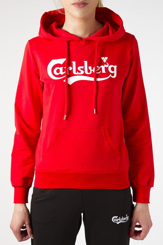 Felpa con Cappuccio-carlsberg-Rosso-Donna-Cbd2600-