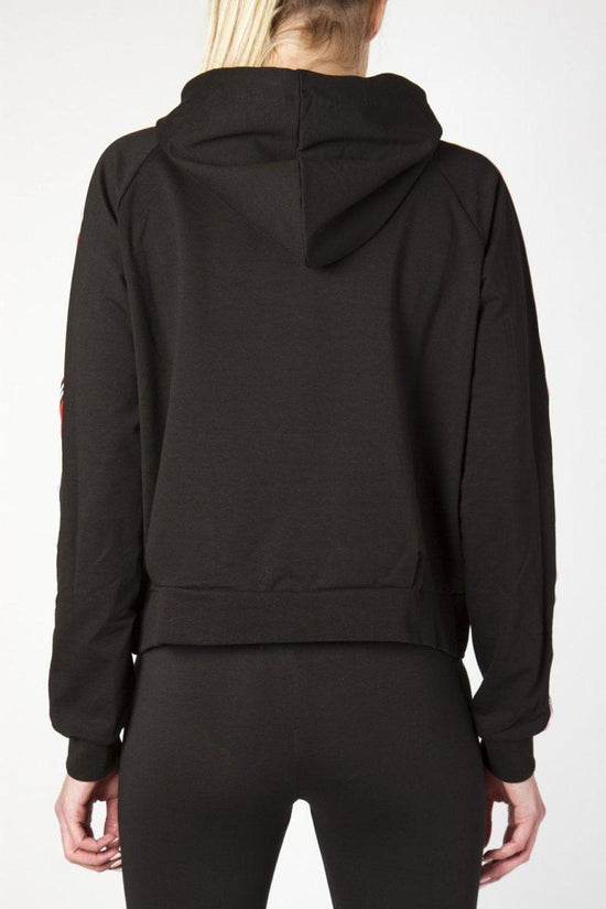 Felpa Con Cappuccio Con Bande Logo-carlsberg-Nero-Donna-Cbd3186-