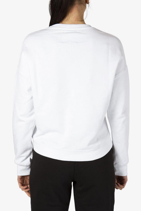 Felpa Girocollo Corta Logo Argentato-pyrex-Bianco-Donna-21epb42204-