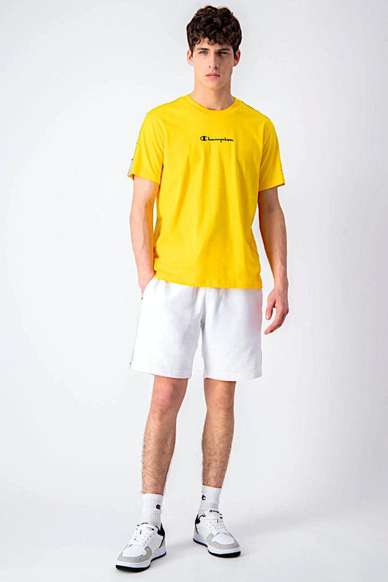 T-Shirt Maniche Corte Con Bande Logo-champion-Giallo-Uomo-217189 ys011-