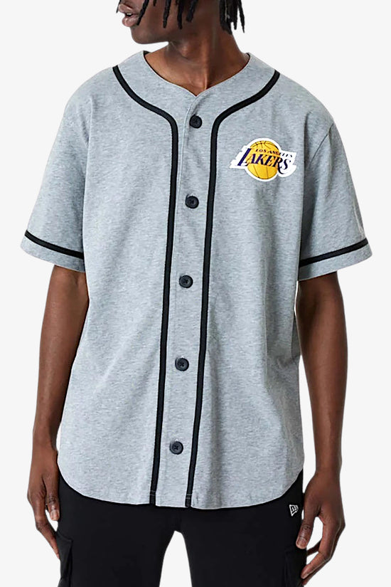 T-Shirt Maniche Corte Los Angeles Lakers NBA Baseball-new era-Grigio-Uomo-60357098-