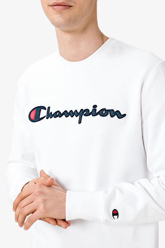 Felpa Girocollo Logo Satin-champion-Bianco-Uomo-214188 ww001-