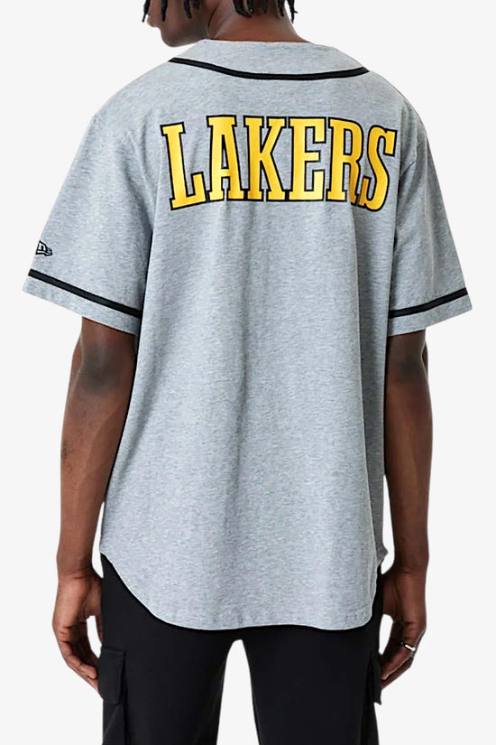 T-Shirt Maniche Corte Los Angeles Lakers NBA Baseball-new era-Grigio-Uomo-60357098-