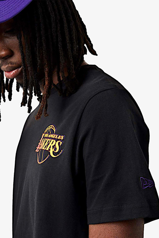 T-Shirt Maniche Corte Los Angeles Lakers Neon Fade-new era-Nero-Uomo-60284683-