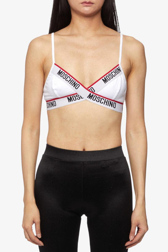 Reggiseno Triangolo Incrociato Banda Logo-moschino underwear-Bianco-Donna-Zua4611 9003 0001-