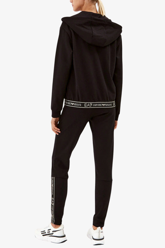 Tuta Full Zip Con Cappuccio Logo Series E Banda Logo-emporio armani ea7-Nero-Donna-6rtv56 tjkwz 1200-