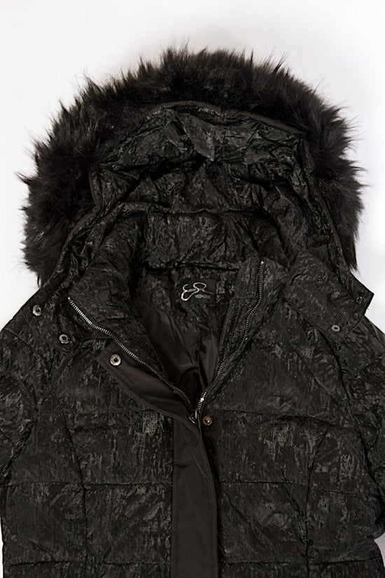 Parka Full Zip Con Cappuccio Con Pelo-yes zee-Nero-Donna-O010/o500 0801-