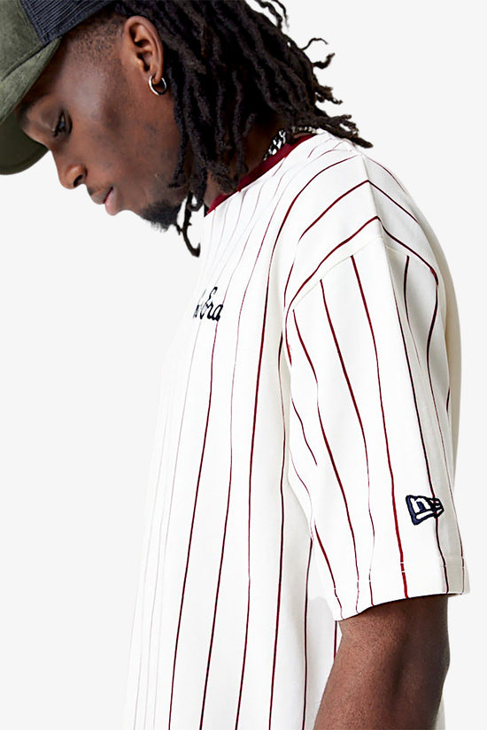 T-Shirt Maniche Corte Pinstripe-new era-Beige-Uomo-60416429-
