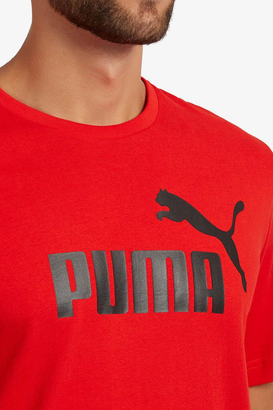 T-Shirt Maniche Corte Essentials Logo-puma-Rosso-Uomo-586666 11-