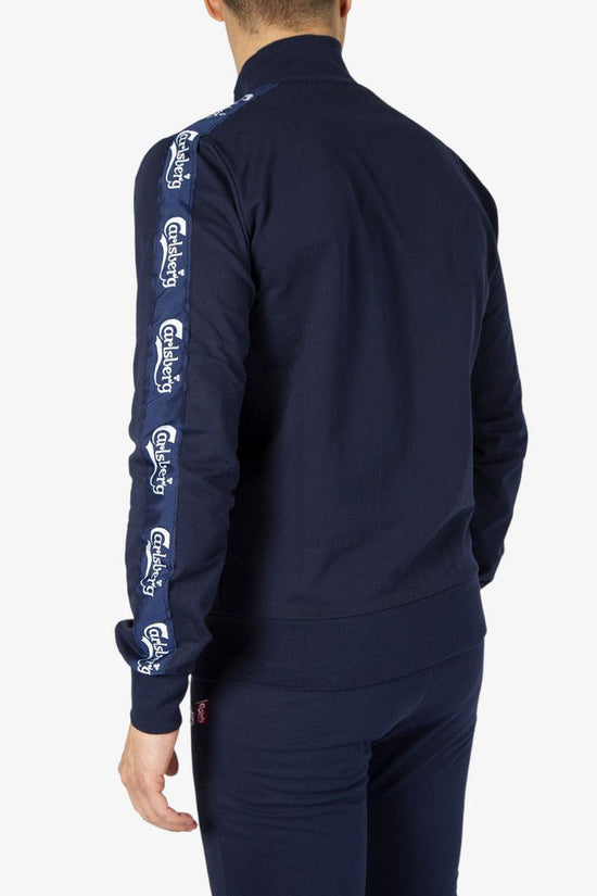 Felpa Full Zip Con Bande Logo-carlsberg-Blu-Uomo-Cbu5085-