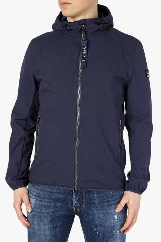 Giacca Soft Shell Full Zip Con Cappuccio-yes zee-Blu-Uomo-J529/qe00 0710-