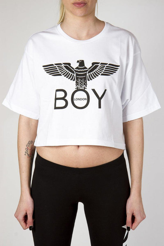 T-Shirt Corta Maniche Corte-boy london-Bianco-Donna-Bld2242-