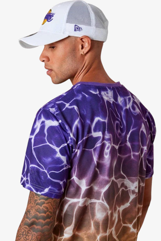 T-Shirt Maniche Corte LA Lakers NBA Team Colour Effetto Acqua-new era-Viola-Uomo-13083896-