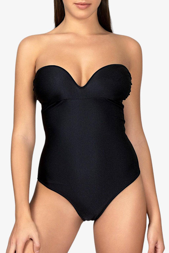 Costume Intero Monokini Scollatura A Cuore-f**k-Nero-Donna-F22-1914nr-