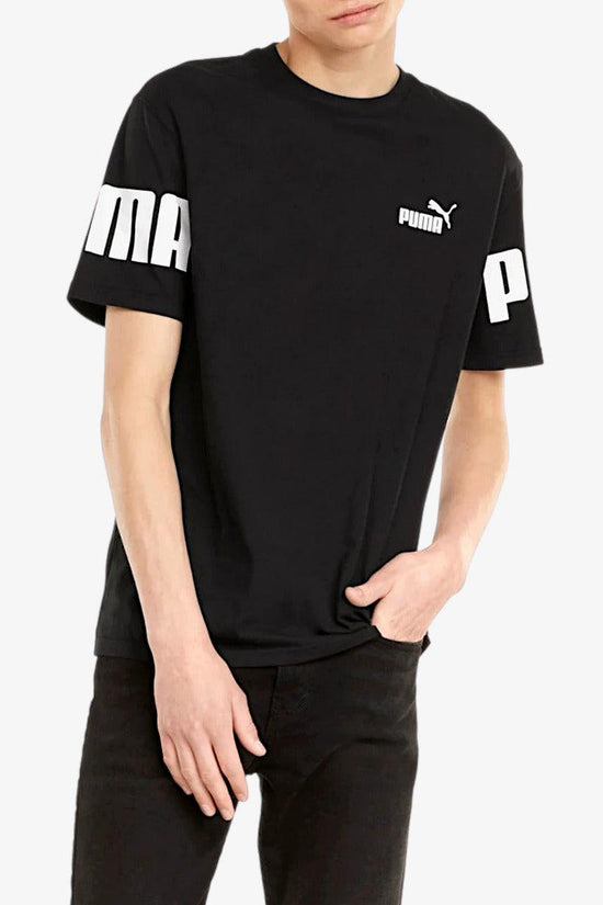 T-Shirt Maniche Corte Colorblock Power-puma-Nero-Uomo-589428 01-