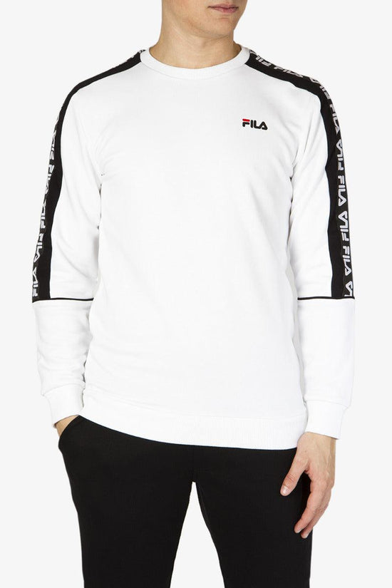 Felpa Girocollo Teom Con Bande Logo-fila-Bianco-Uomo-688812 e08-