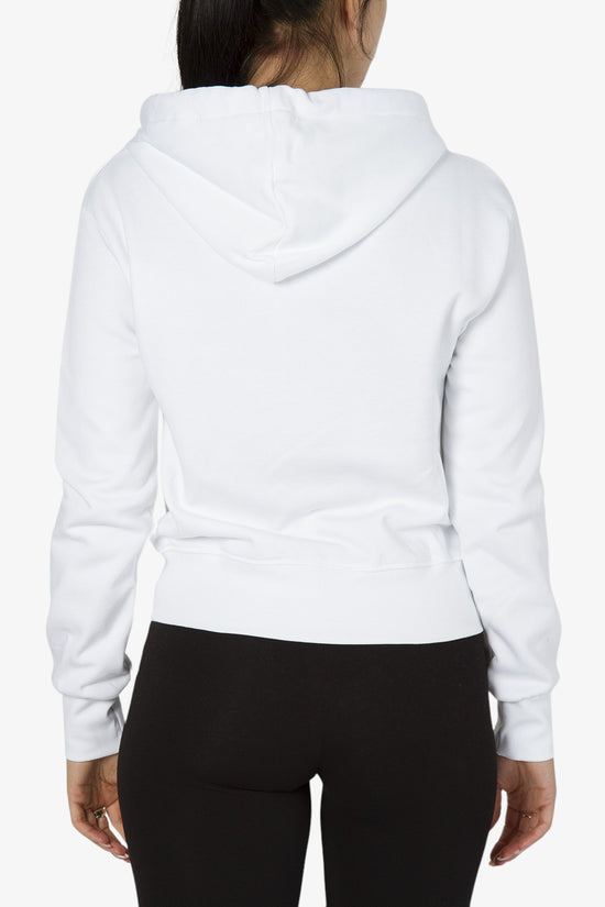 Felpa Corta Full Zip Con Cappuccio Big Logo-pyrex-Bianco-Donna-23ipb44433-