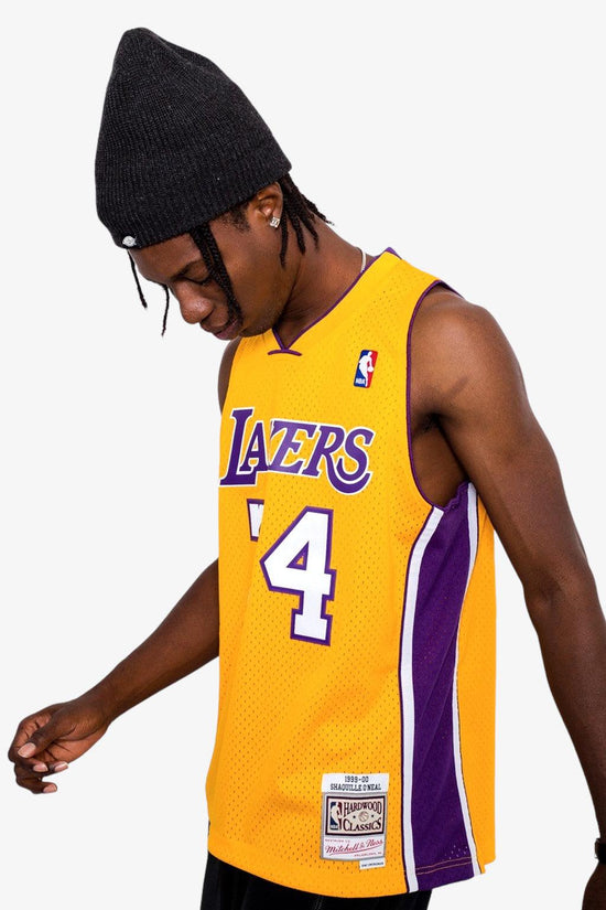 Canotta Swingman NBA Los Angeles Lakers 1999-00 Shaquille O'Neal-mitchell&ness-Giallo-Uomo-Smjygs18179-lalltgd99son-