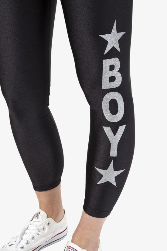 Leggings Big Logo Glitter-boy london-Nero-Donna-Bld2965-