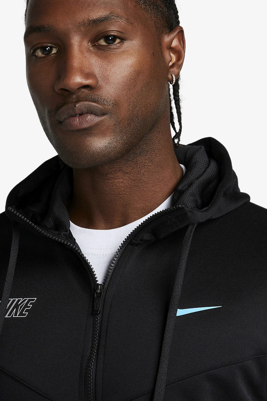 Felpa Full Zip Con Cappuccio Con Bande Logo-nike sportswear-Nero-Uomo-Dx2025 011-