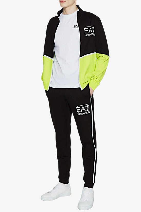 Tuta Full Zip Visibility Logo A Contrasto-emporio armani ea7-Nero-Uomo-3rpv75 pj05z 22ca-