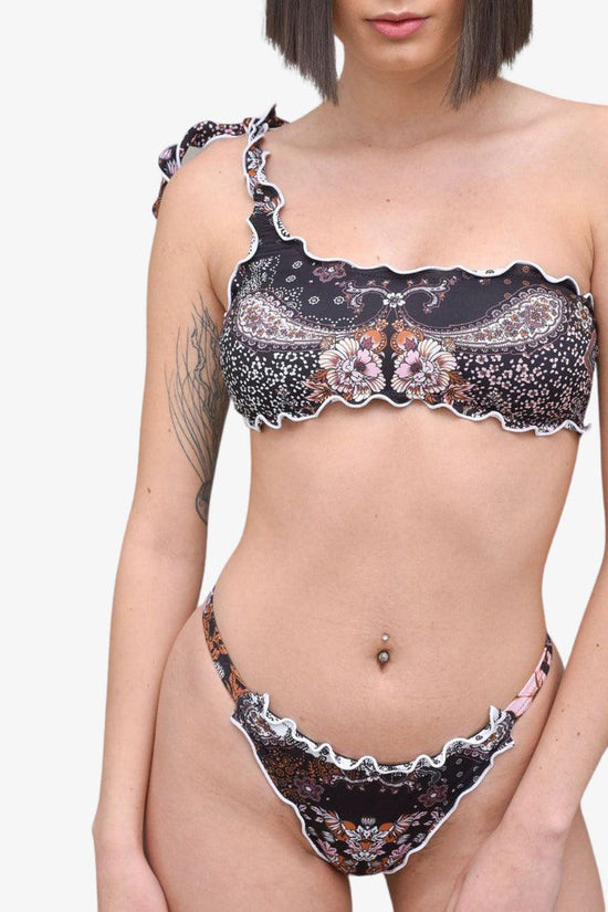 Bikini Monospalla E Slip Brasiliano Frou Frou Summer Of Love-f**k-Nero-Donna-F21-1540u-