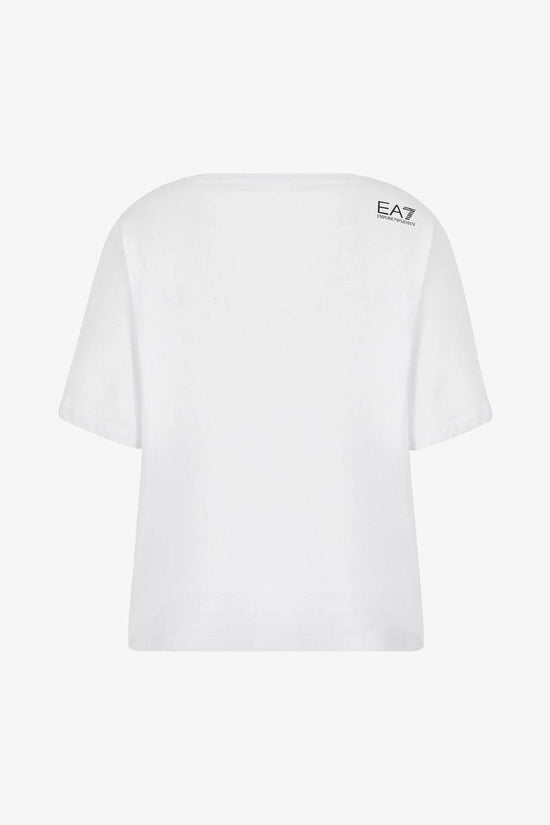 T-Shirt Corta Logo-emporio armani ea7-Bianco-Donna-6ktt01 tjaqz 1100-
