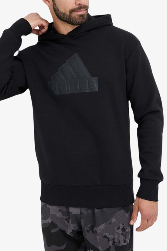 Felpa Con Cappuccio Big Logo Gommato-adidas performance-Nero-Uomo-Ic3749-