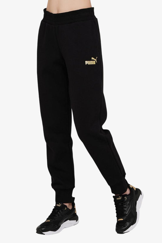 Pantaloni Essentials+ Metallic Logo-puma-Nero-Donna-846139 01-
