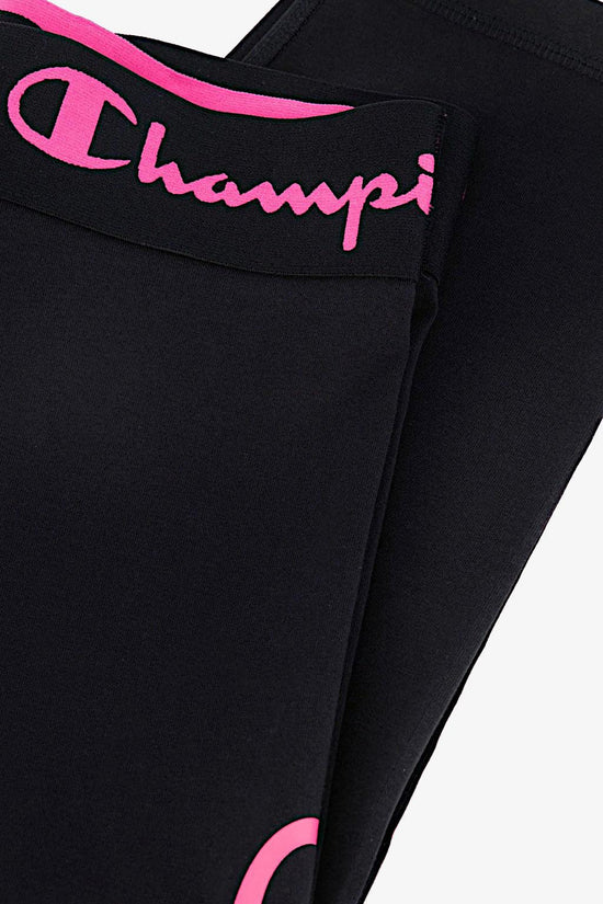 Leggings 3/4 Banda + Big Logo-champion-Nero-Donna-115012 kk001-