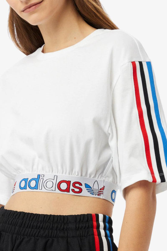 T-Shirt Corta Adicolor Primeblue Tricolor-adidas originals-Bianco-Donna-Gn6979-