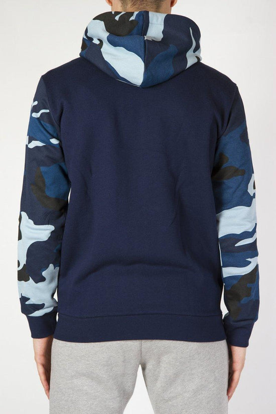 Felpa Full Zip Con Cappuccio Camouflage-adidas originals-Blu-Uomo-Dx3661-