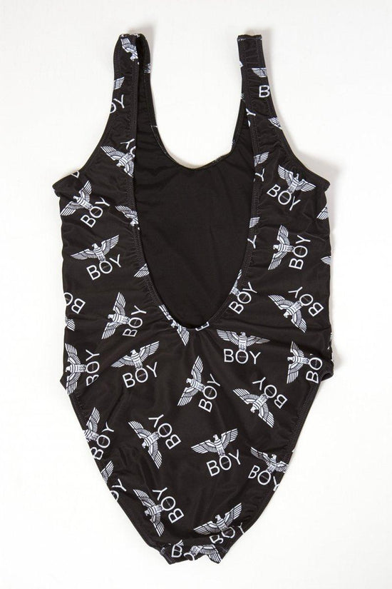 Costume Intero Stampa Logo All-Over-boy london-Nero-Donna-Bla378-