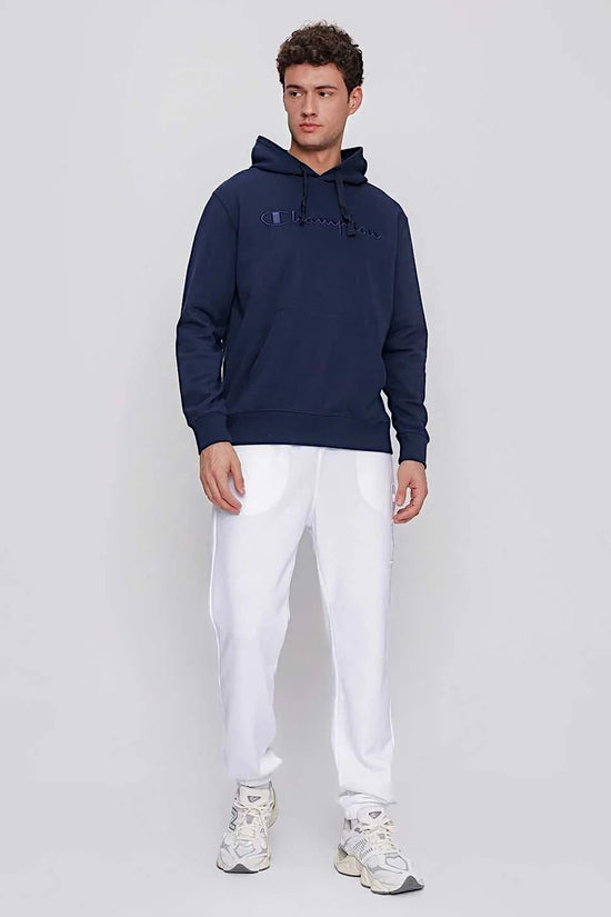 Felpa Con Cappuccio Big Logo Ricamato-champion-Blu-Uomo-218486 bs538-