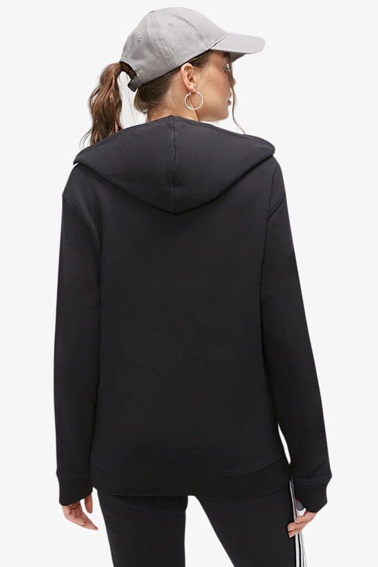 Felpa Full Zip Con Cappuccio Essentials 3-Stripes-adidas performance-Nero-Donna-Ic8769-