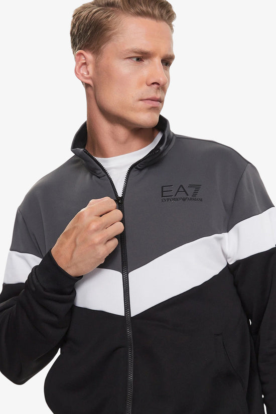 Tuta Full Zip Athletic Color Block-emporio armani ea7-Nero-Uomo-6rpv56 pj16z 1200-