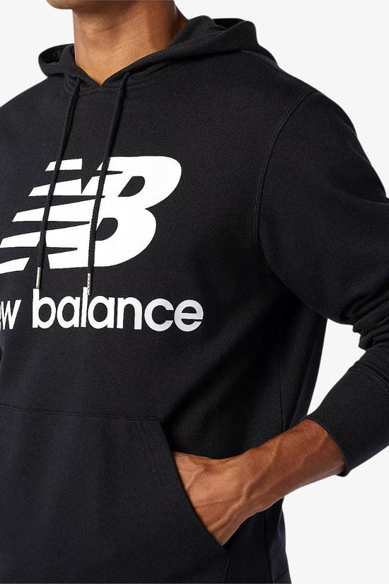 Felpa Con Cappuccio Essentials Stack Logo-new balance-Nero-Uomo-Mt03558bk-