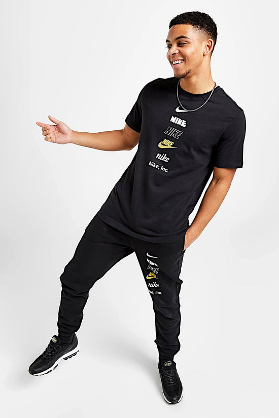 T-Shirt Maniche Corte Club Loghi-nike sportswear-Nero-Uomo-Dz2875 010-