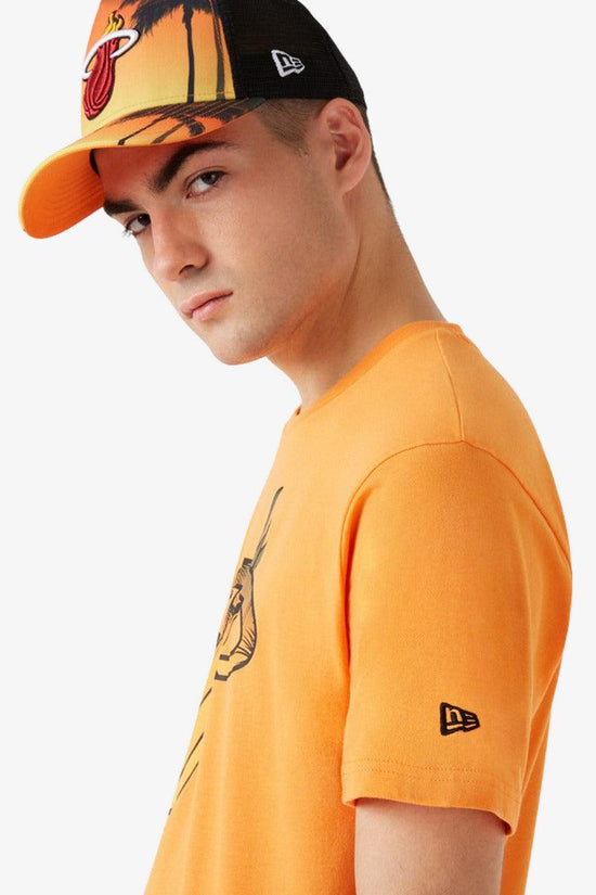 T-Shirt Maniche Corte Summer City Miami Heat-new era-Arancione-Uomo-11569529-