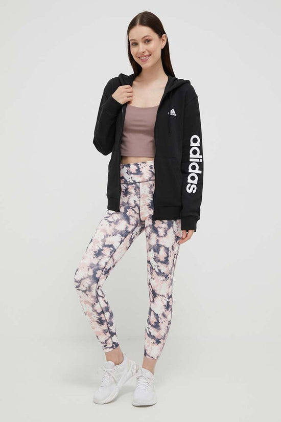 Felpa Full Zip Con Cappuccio Full Zip Essentials Linear-adidas performance-Nero-Donna-Ic6863-