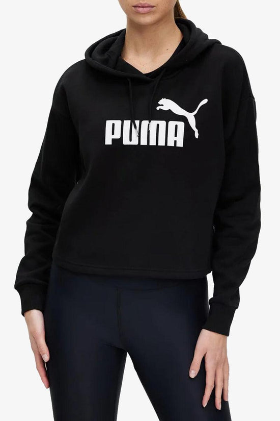Felpa Corta Con Cappuccio Essentials Logo-puma-Nero-Donna-586869 01-