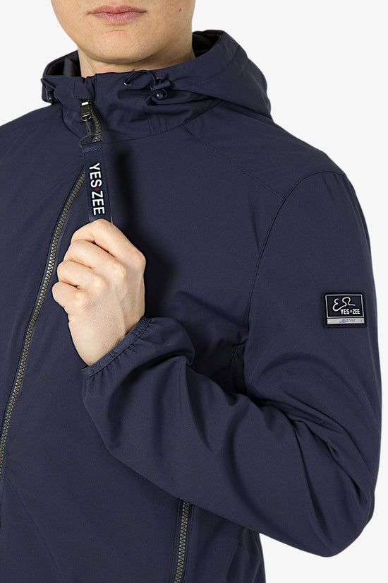 Giacca Soft Shell Full Zip Con Cappuccio-yes zee-Blu-Uomo-J529/qe00 0710-