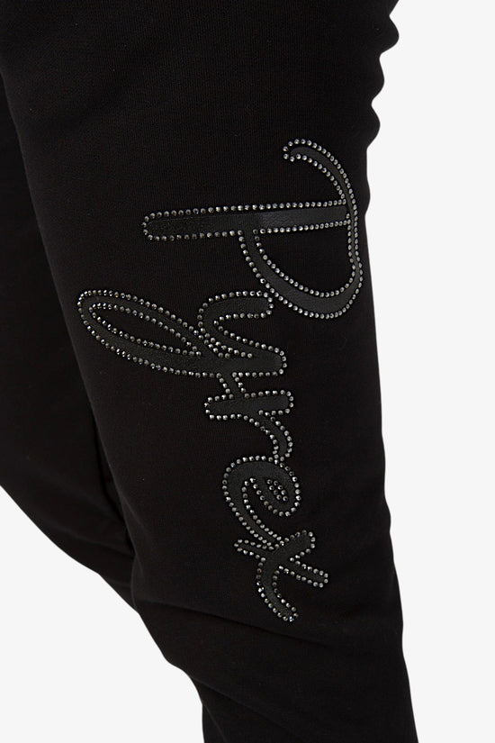 Pantaloni Logo Script Con Strass-pyrex-Nero-Donna-23ipb44458-