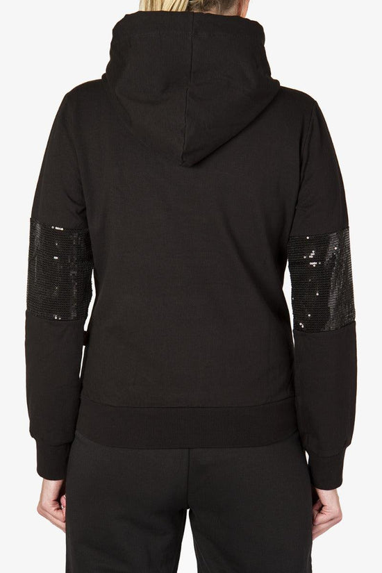 Felpa Con Cappuccio Big Logo Dettagli Pailettes-carlsberg-Nero-Donna-Cbd4055-