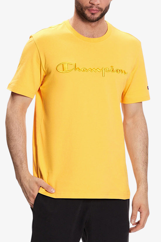T-Shirt Maniche Corte Big Logo Ricamato-champion-Giallo-Uomo-218490 ys126-
